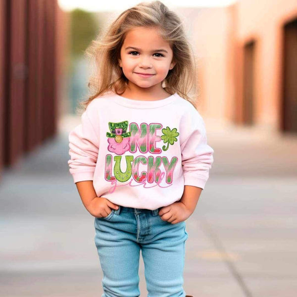 One lucky girl pink and green 21090 DTF transfer