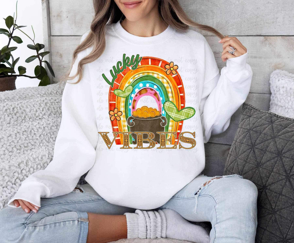 Lucky vibes rainbow 21089 DTF transfer