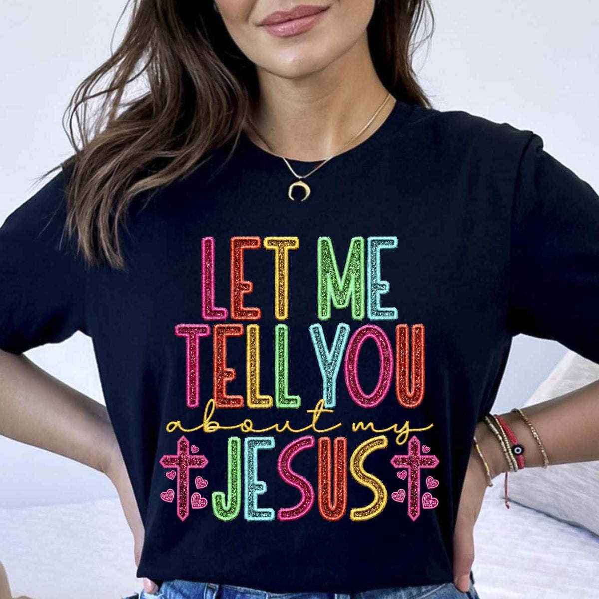 Let me tell you about my jesus rainbow font 31603 DTF transfer