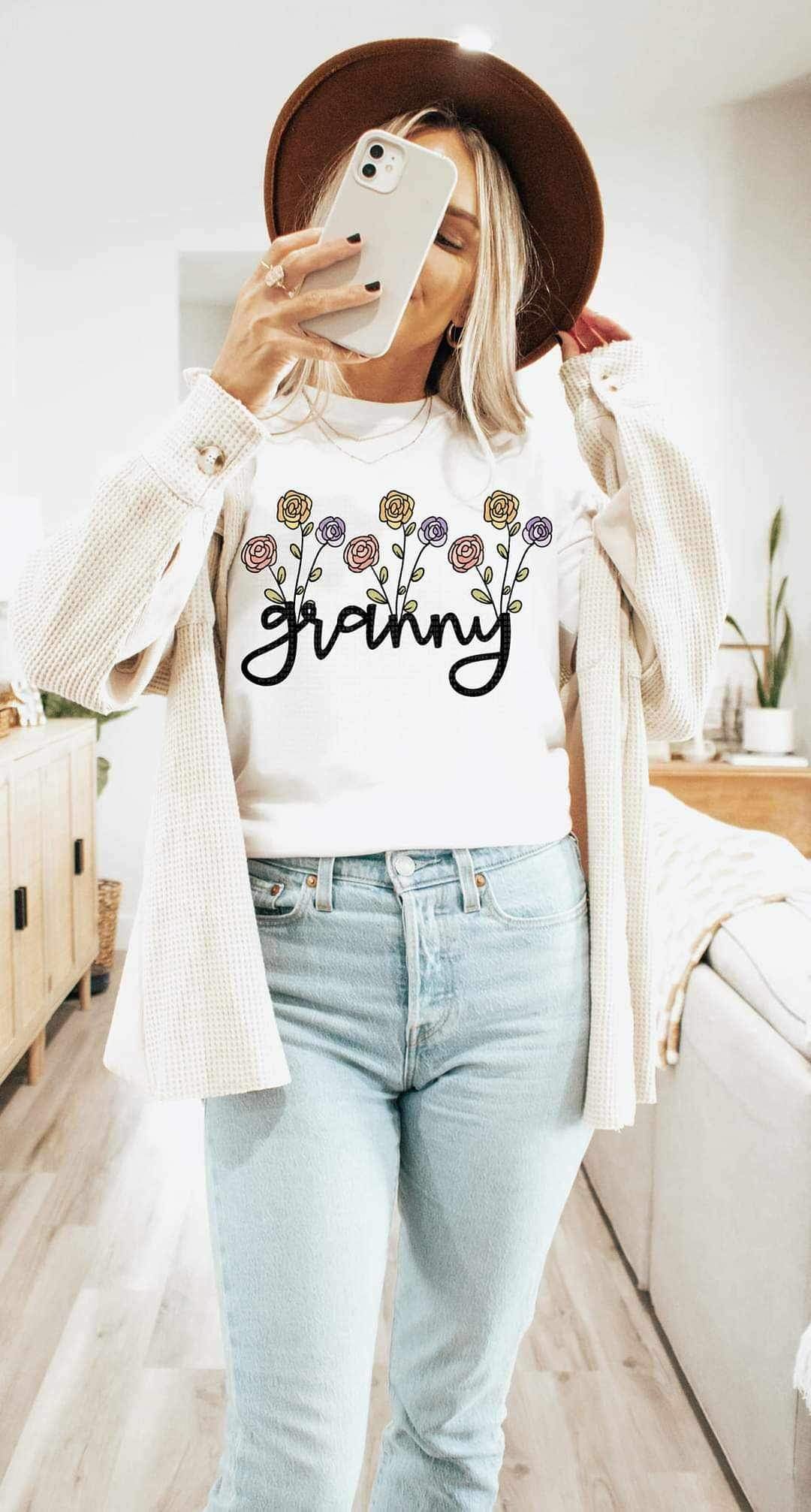 Granny flowers (LYTTLE) 21125 DTF transfer