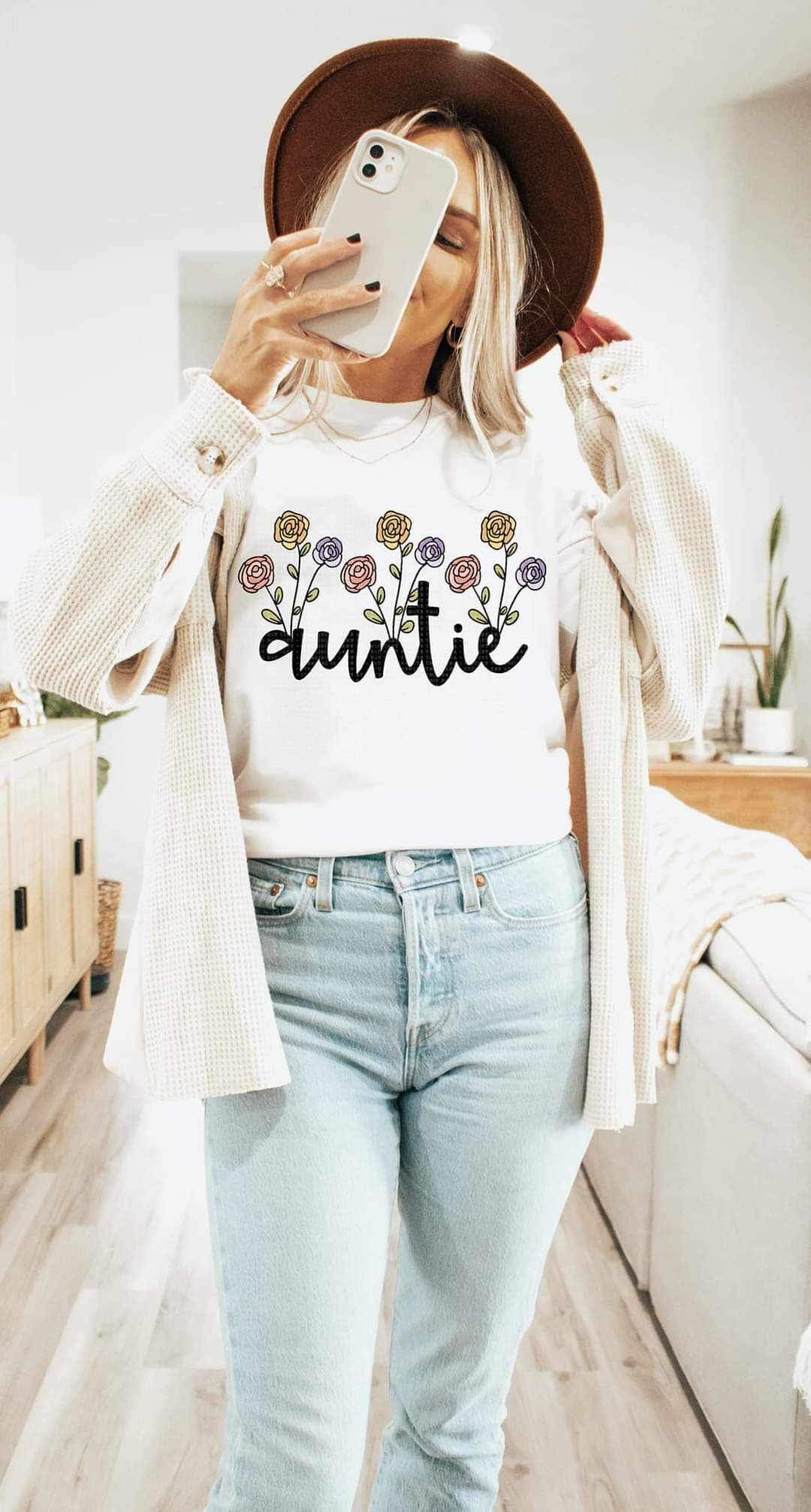 Auntie flowers (LYTTLE) 21124 DTF transfer