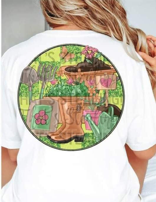 Circle with spring scene BACK 9905 DTF TRANSFER