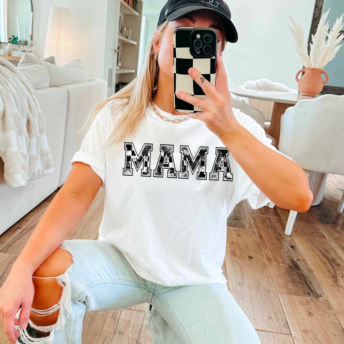 Mama black and white filled (CSC) 31673 DTF transfer