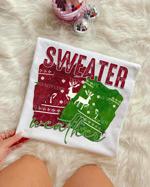 Sweater weather (red and green sweaters) 9996 DTF TRANSFER