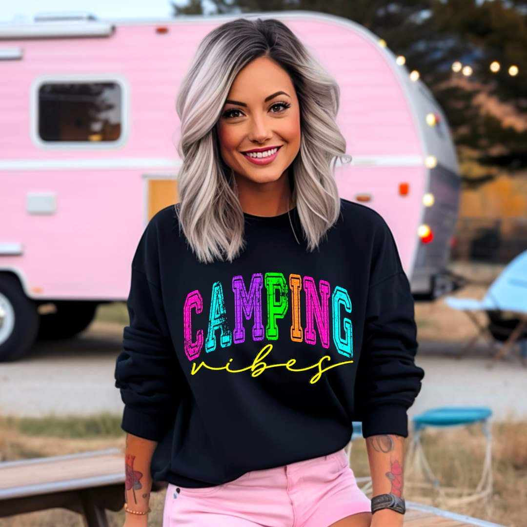 Camping vibes neon colors 31674 DTF transfer