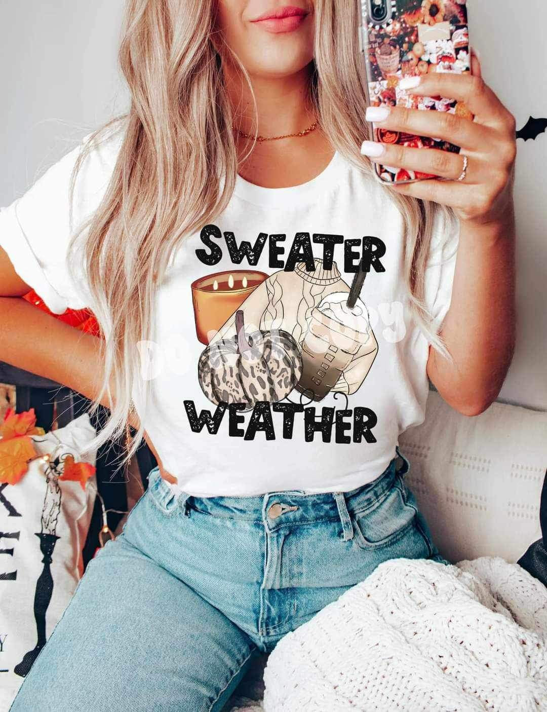Sweater weather (pumpkin, latte, sweater, candle) 9977 DTF TRANSFER