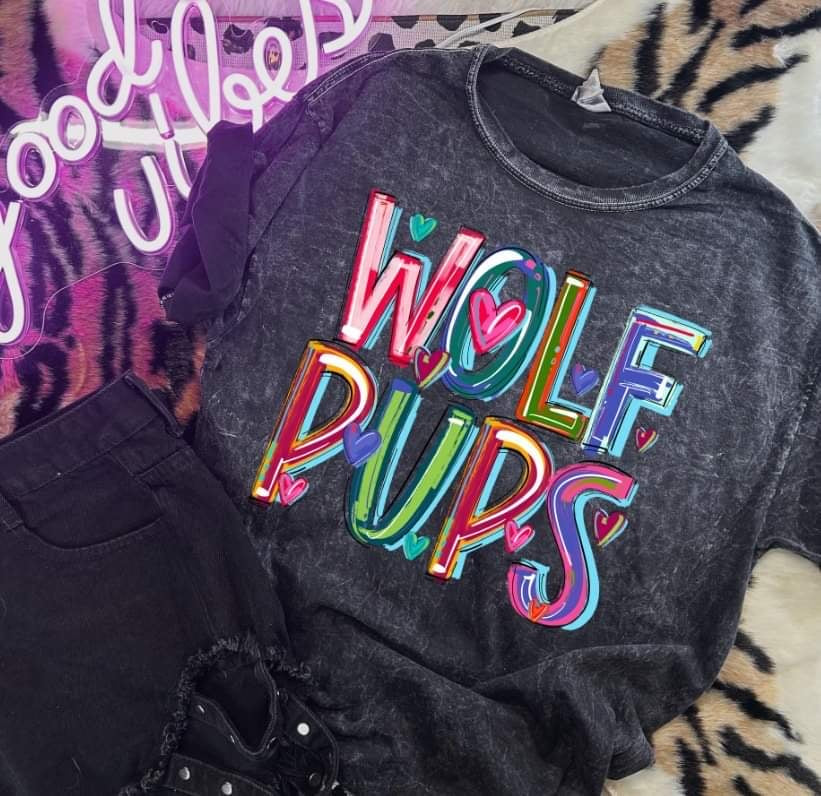 Wolf pups cherry font (S&G) 43840 DTF transfer