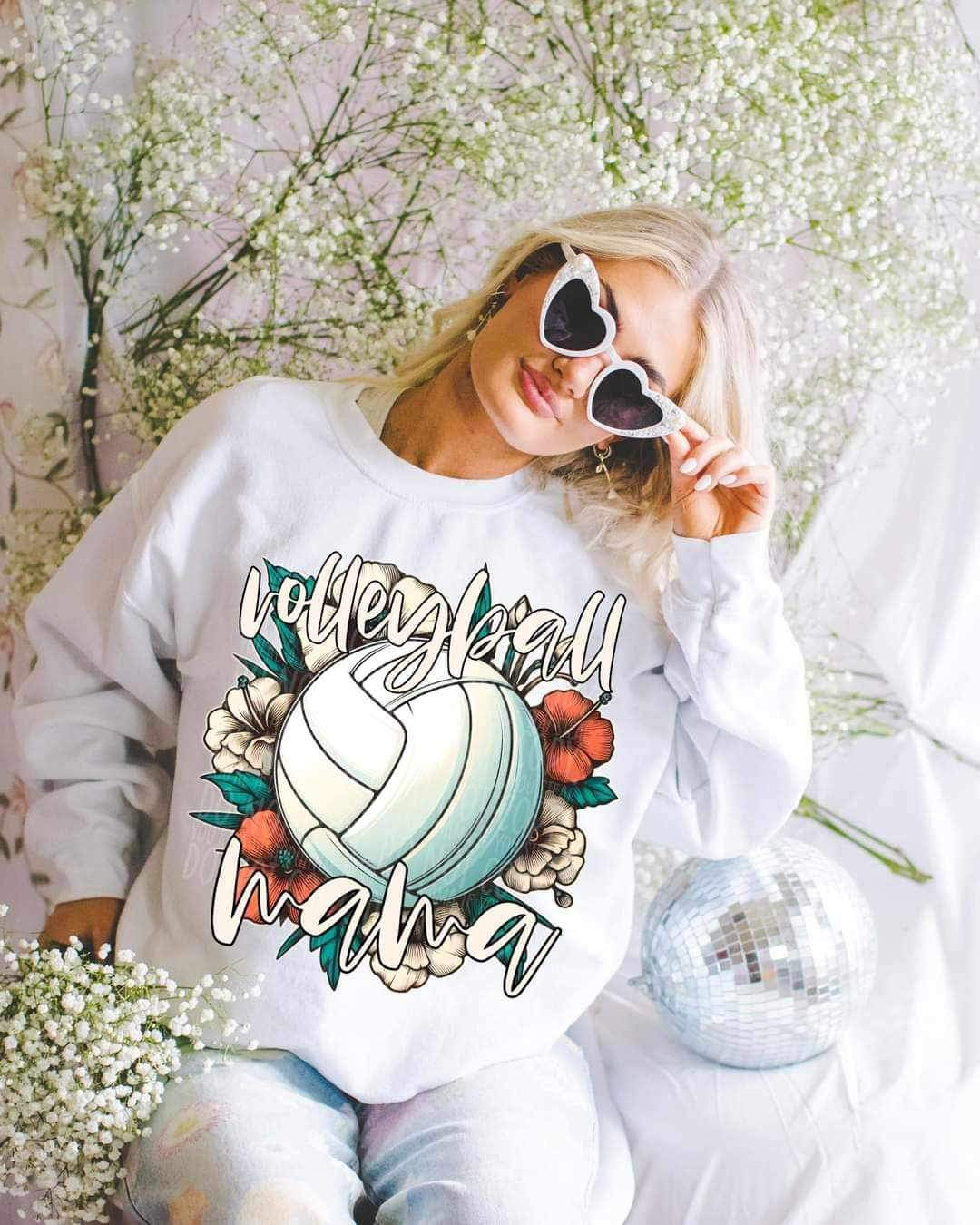 Volleyball mama ball and flowers (LYTTLE) 21157 DTF transfer