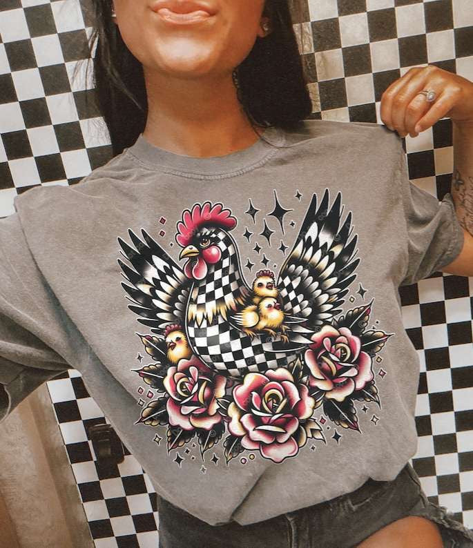 Mama chicken extended wings 31715 DTF transfer