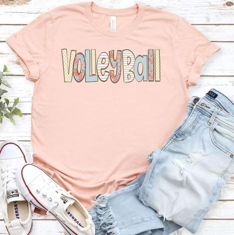 Volleyball SKINNY patterned font 21212 DTF transfer