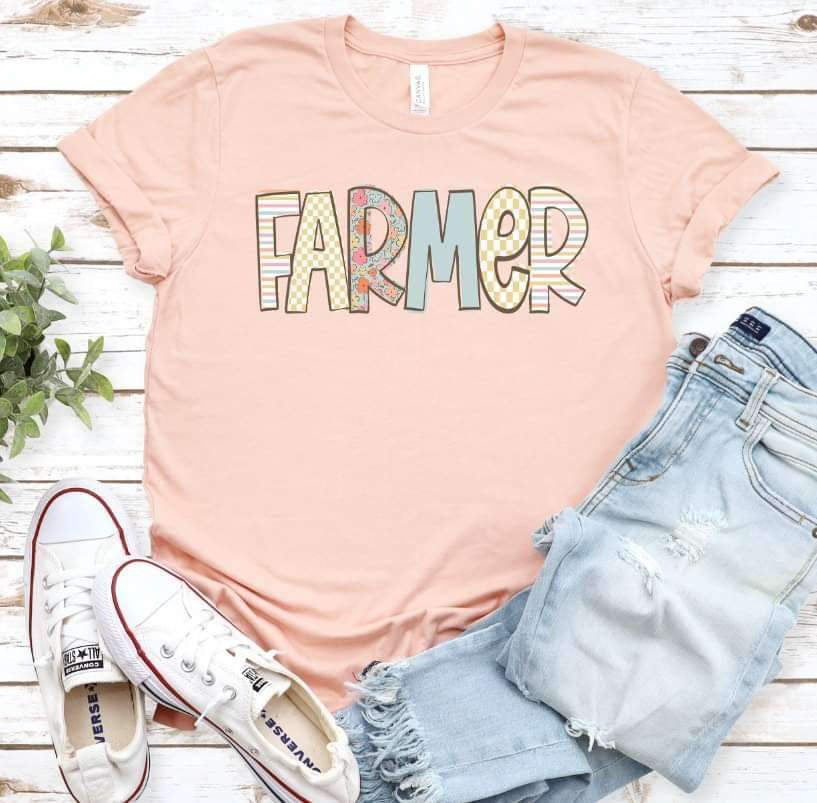Farmer SKINNY patterned font 21211 DTF transfer