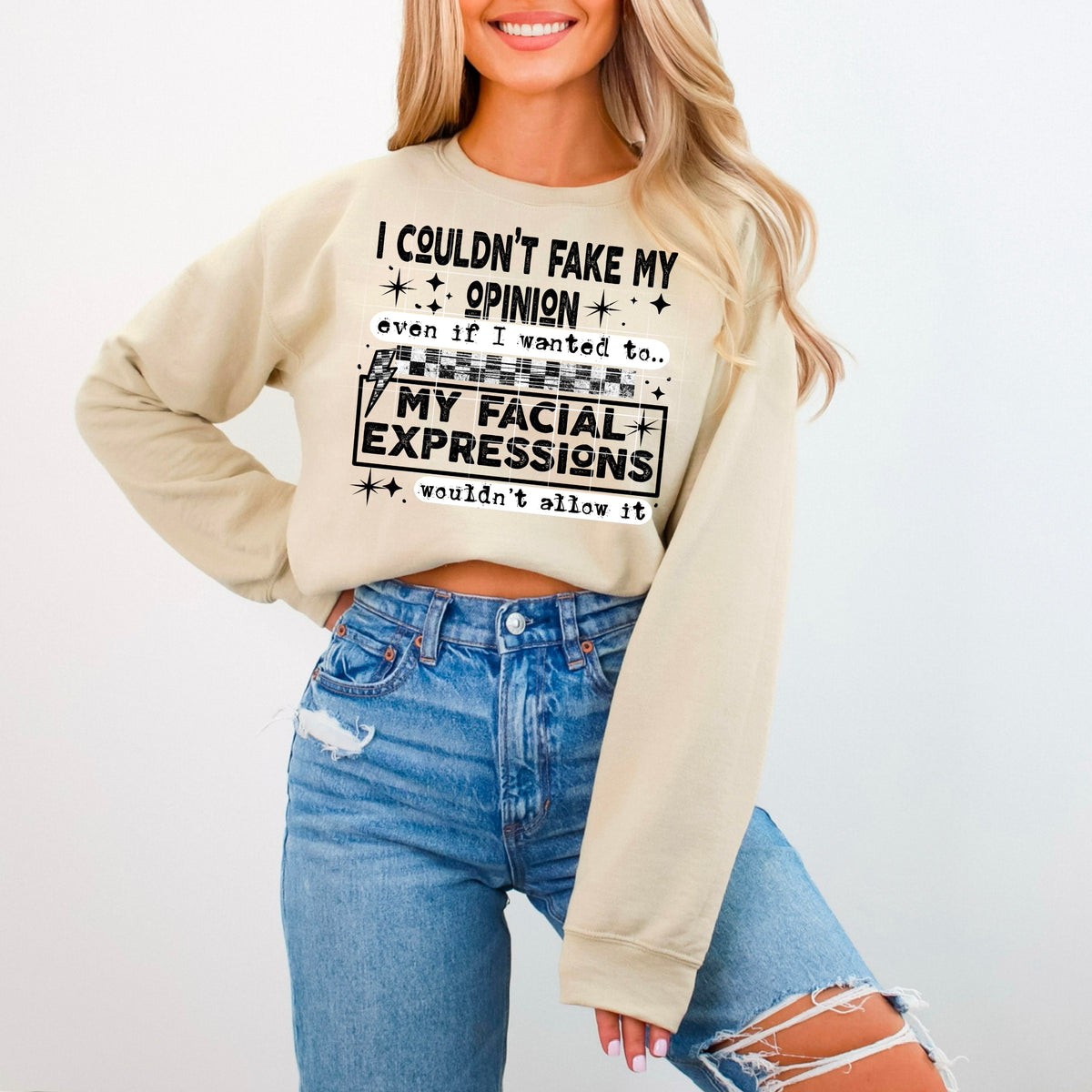 I can’t help my facial expressions BLACK ACCENTS CSC DTF transfer