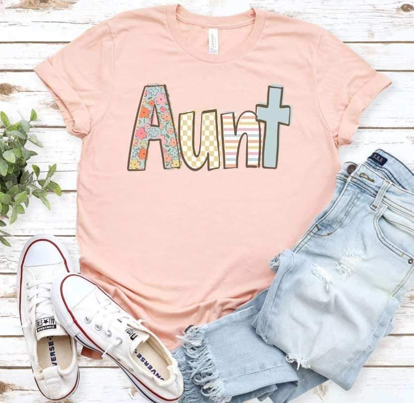 Aunt patterned font 21208 DTF transfer