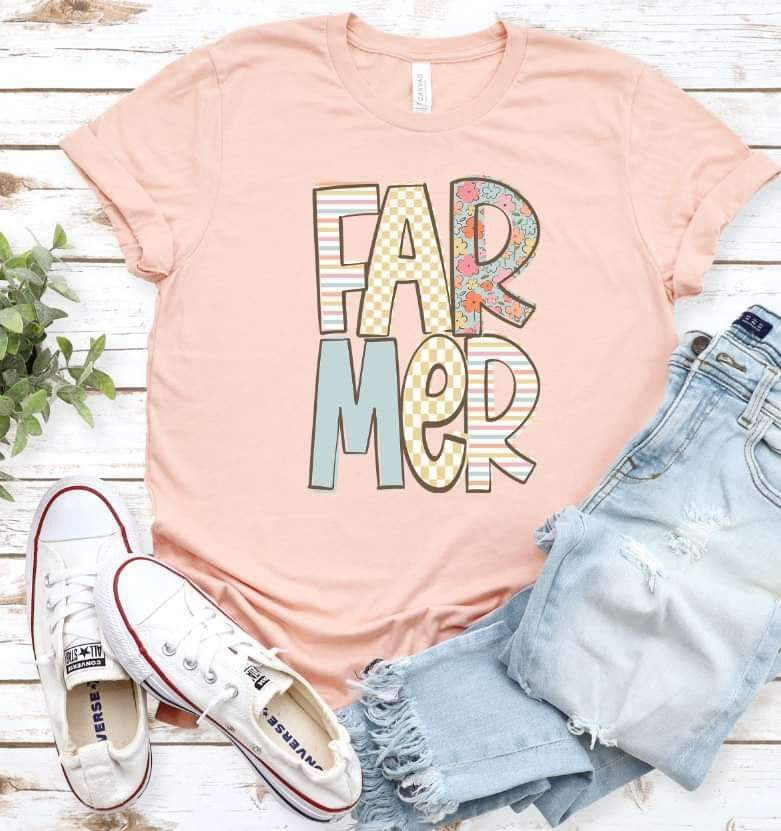 Farmer patterned font 21207 DTF transfer