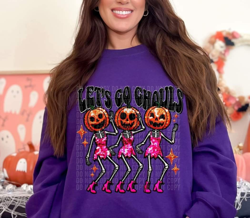 Let’s go ghouls trio ghouls BLACK FONT (CRAFTI) 43873 DTF transfer