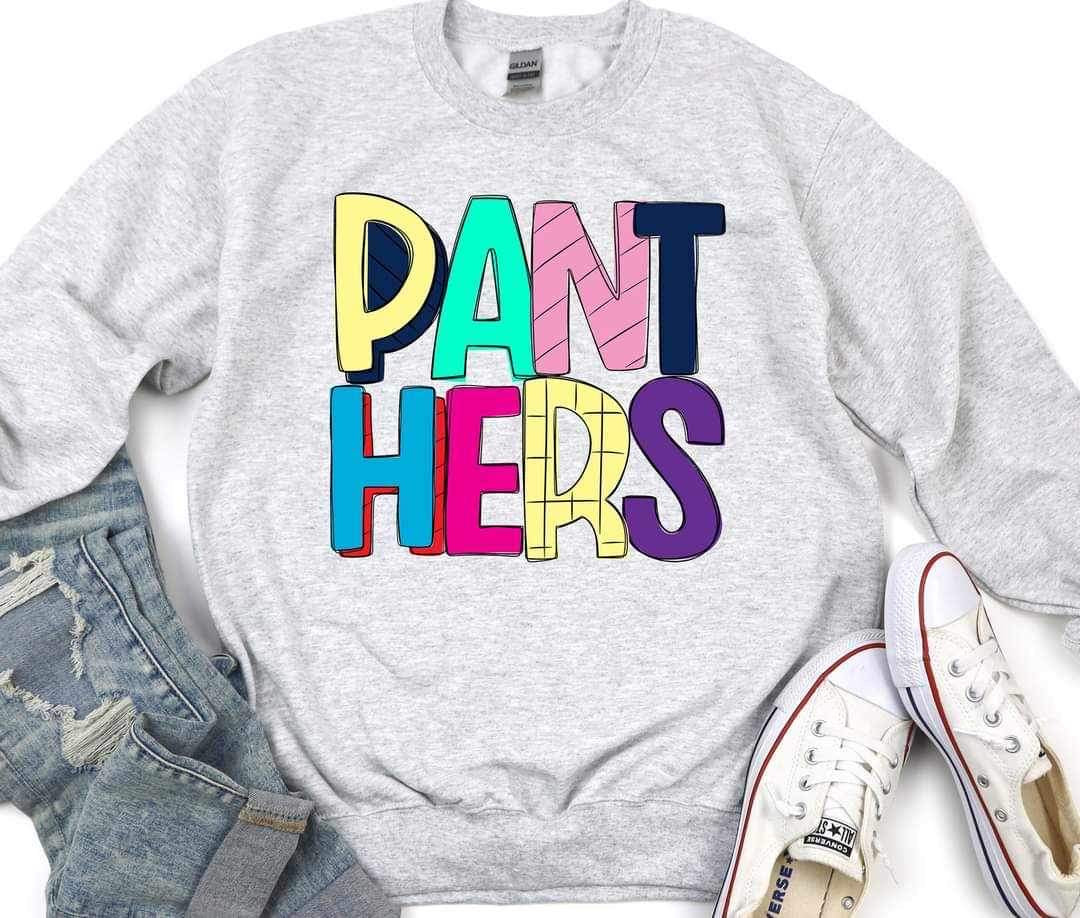 Panthers (mascot multi color writing) 11061 DTF TRANSFER