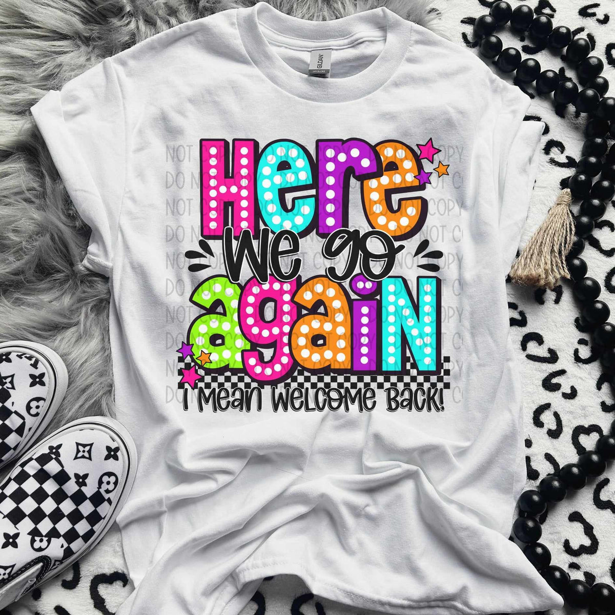 Here we go again neon font (SWD) 43894 DTF transfer