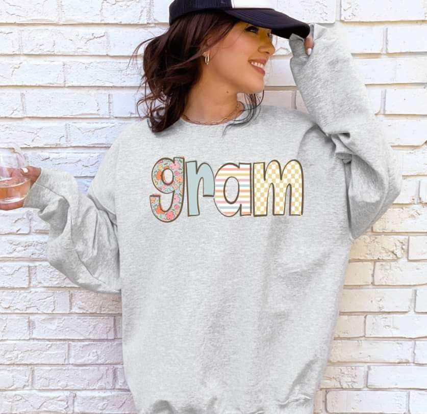 Gram pastel patterned font 21201 DTF transfer