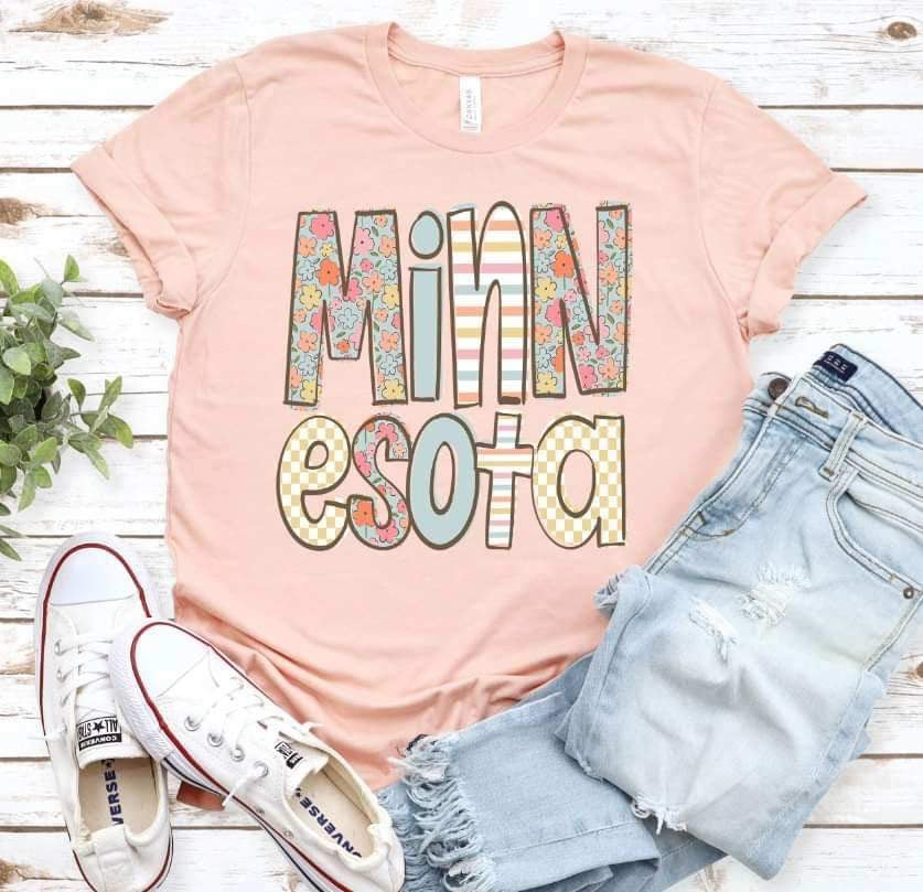 Minnesota pastel patterned font 21200 DTF transfer