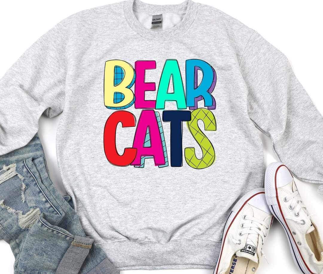 Bearcats (mascot multi color writing) 11058 DTF TRANSFER
