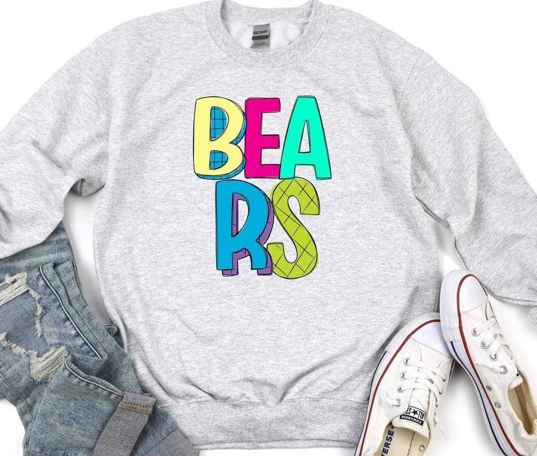 Bears (mascot multi color writing) 11056 DTF TRANSFER