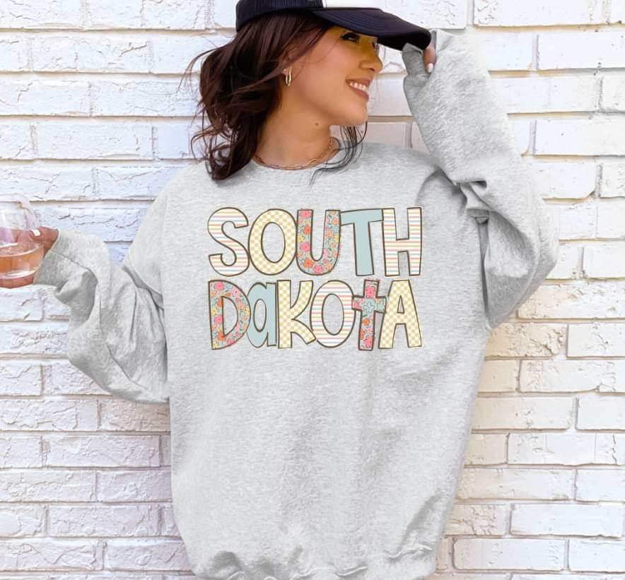 South Dakota pastel patterned font 21192 DTF transferak