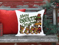 Merry country Christmas (western tree and boots) 11073 DTF TRANSFER