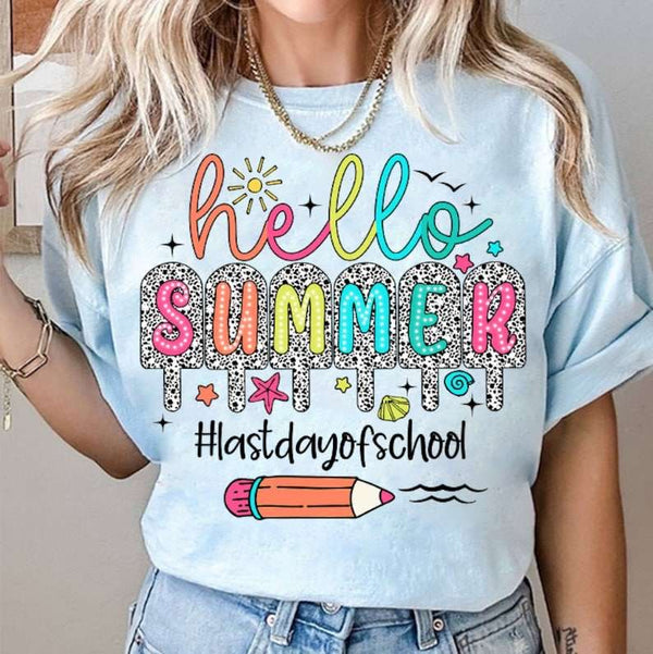 Hello Summer #lastdayofschool 31799 DTF transfer