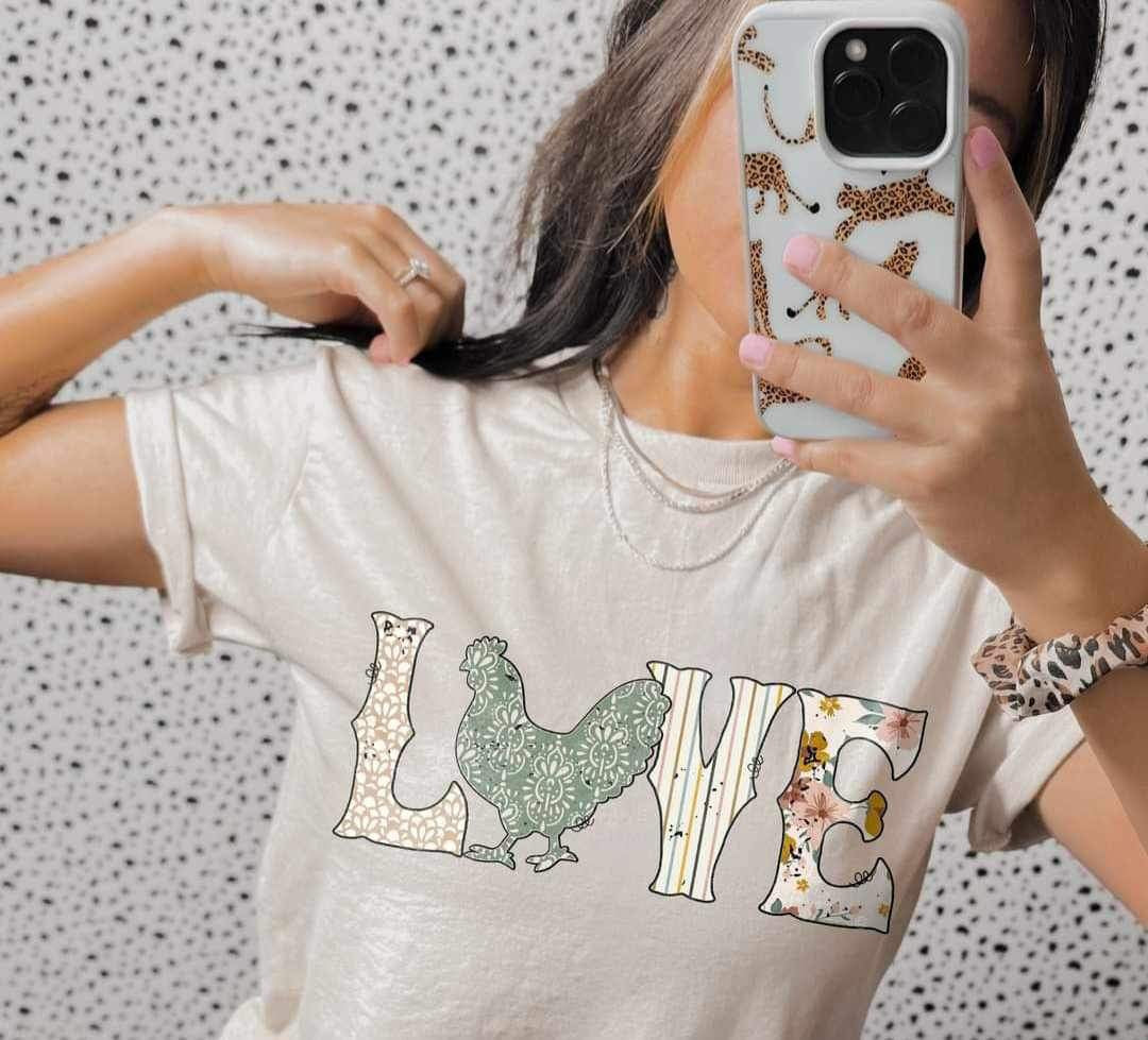 Love with chicken 21231 DTF transfer