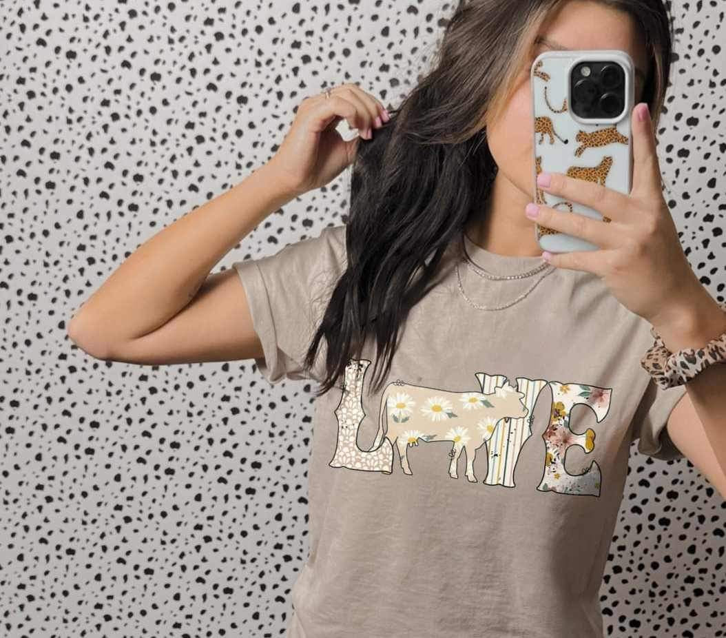 Love with cow 21228 DTF transfer