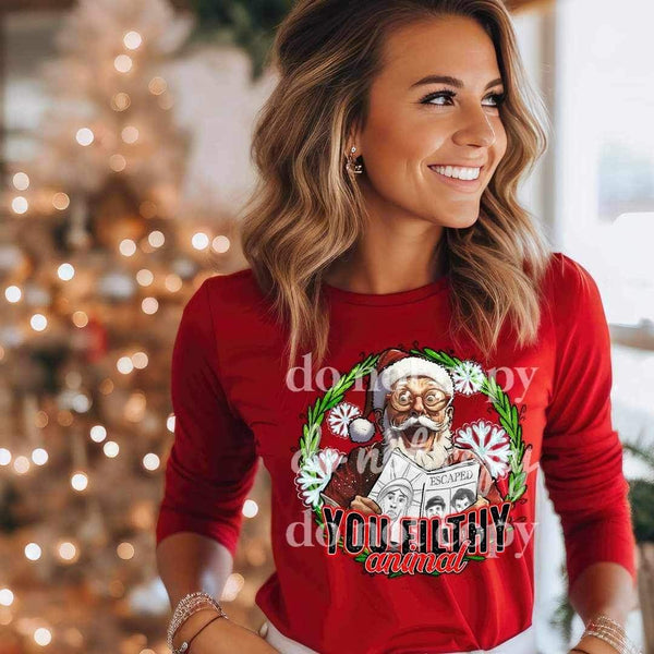 You filthy animal with santa 11037 DTF TRANSFER