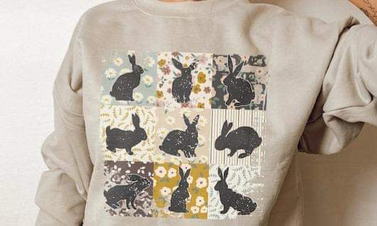 Bunny collage 21234 DTF transfer