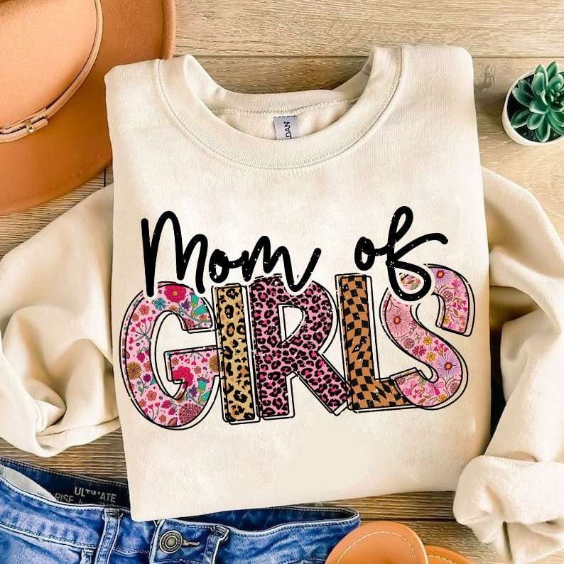 Mom of girls patterned 31752 DTF transfer