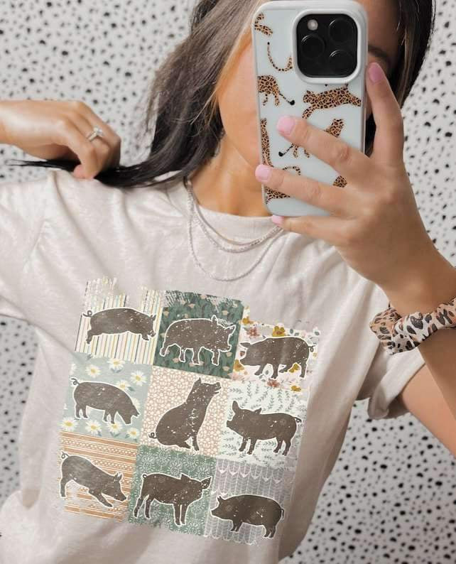 Pig collage 21233 DTF transfer