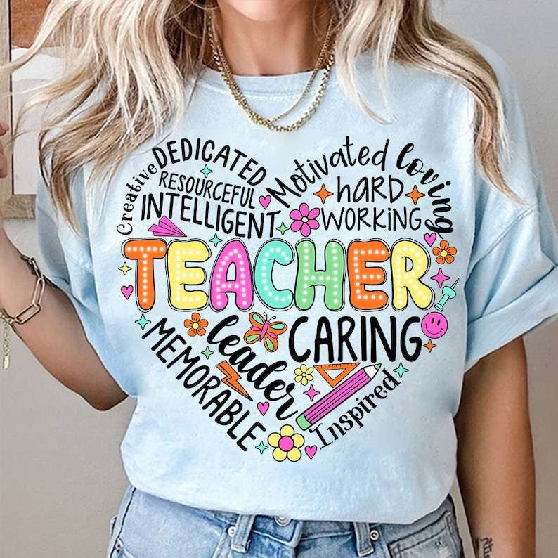 Teacher subway heart 31793 DTF transfer