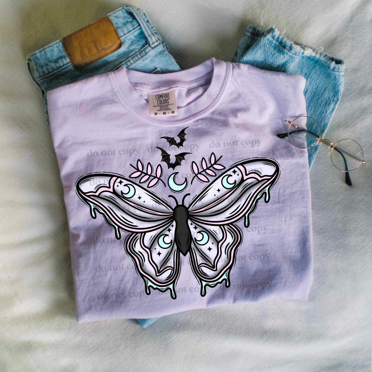 Moth with moon (CSC) 21262 DTF transfer