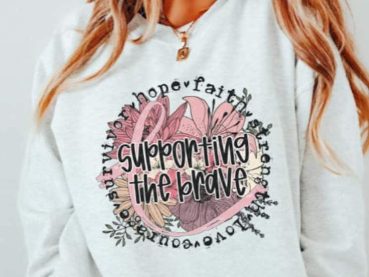 Supporting the brave floral circle 11138 DTF TRANSFER