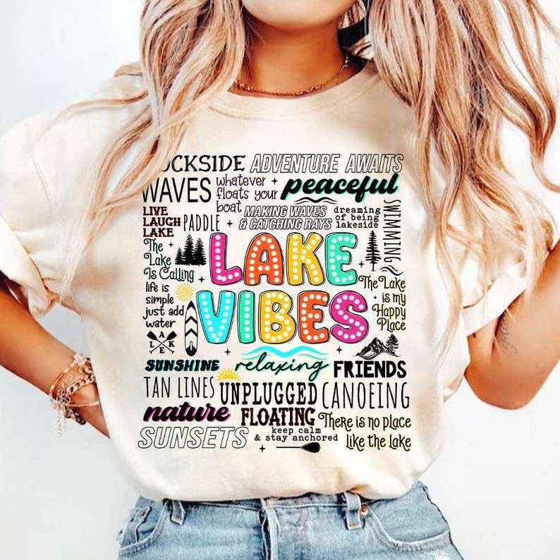 Lake vibes subway colorful 31809 DTF transfer