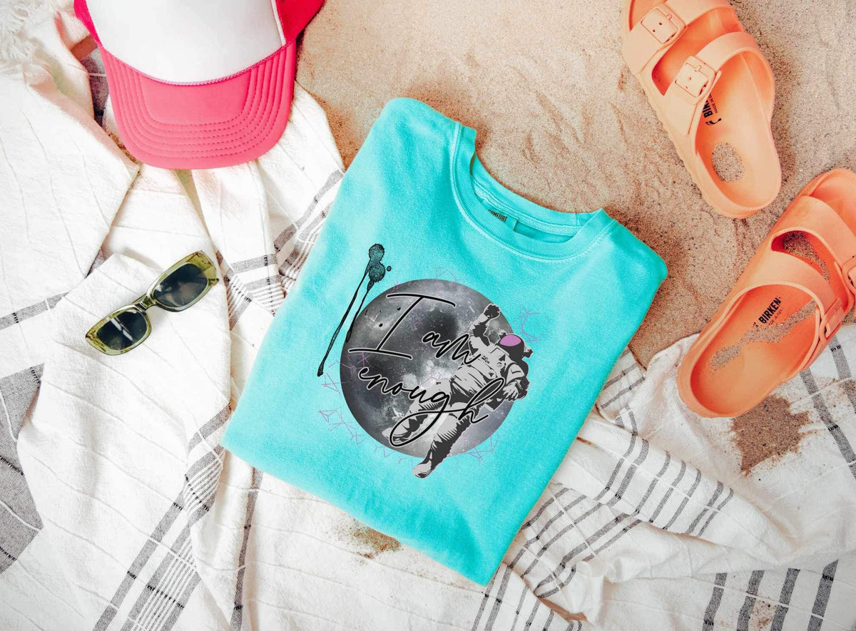 I am enough (circle with astronaut) 11126 DTF TRANSFER