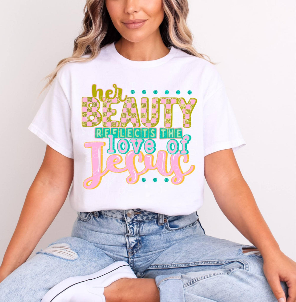 Her beauty reflects the love of Jesus 100461 DTF transfer