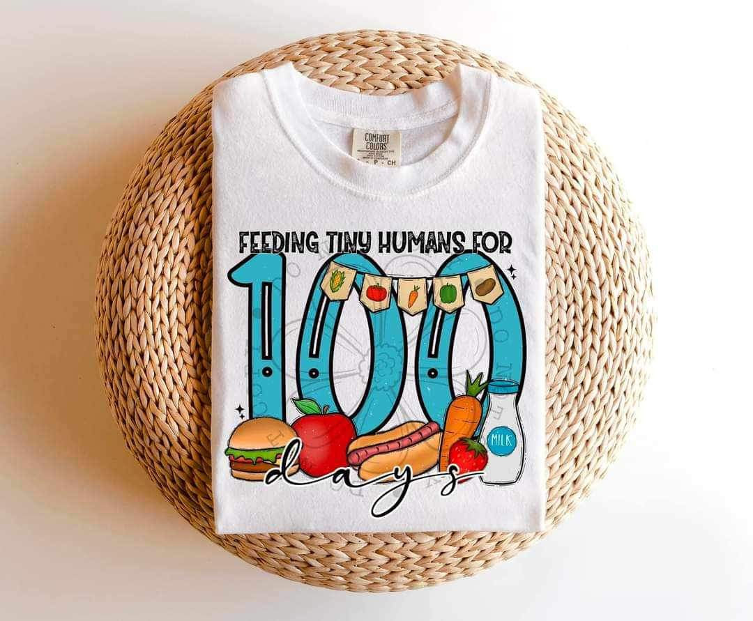 Feeding tiny humans for 100 days (four designs) 21284 DTF transfer