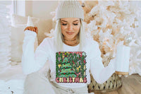 Merry Christmas stacked with sequin and polka dot fonts 11272 DTF TRANSFER