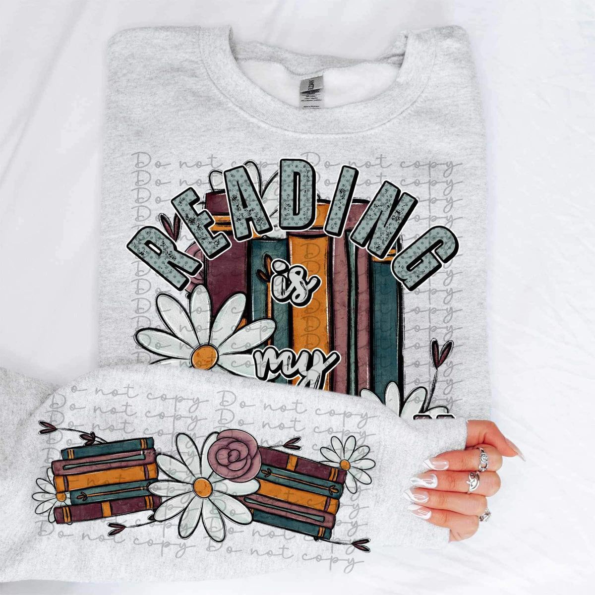 books with flower SLEEVE 11264 DTF TRANSFER