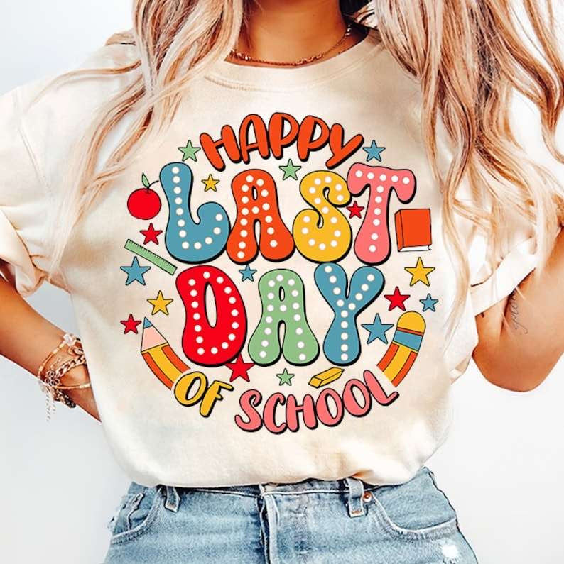 Happy last day of school circle 31777 DTF transfer