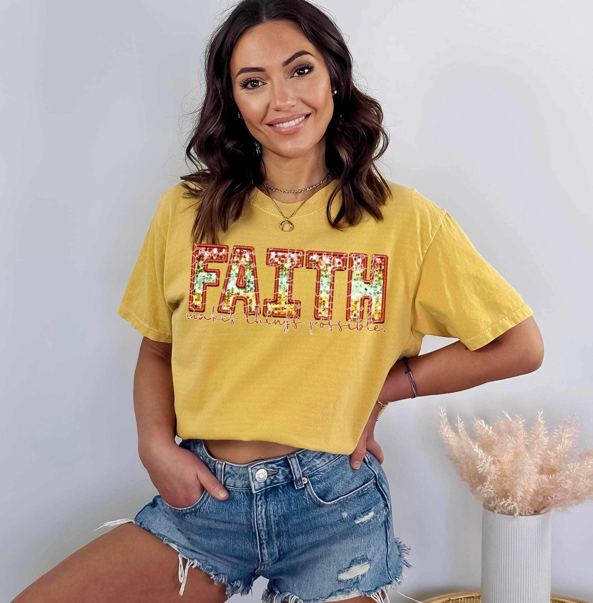 Sequin faith makes things possible 11258 DTF TRANSFER