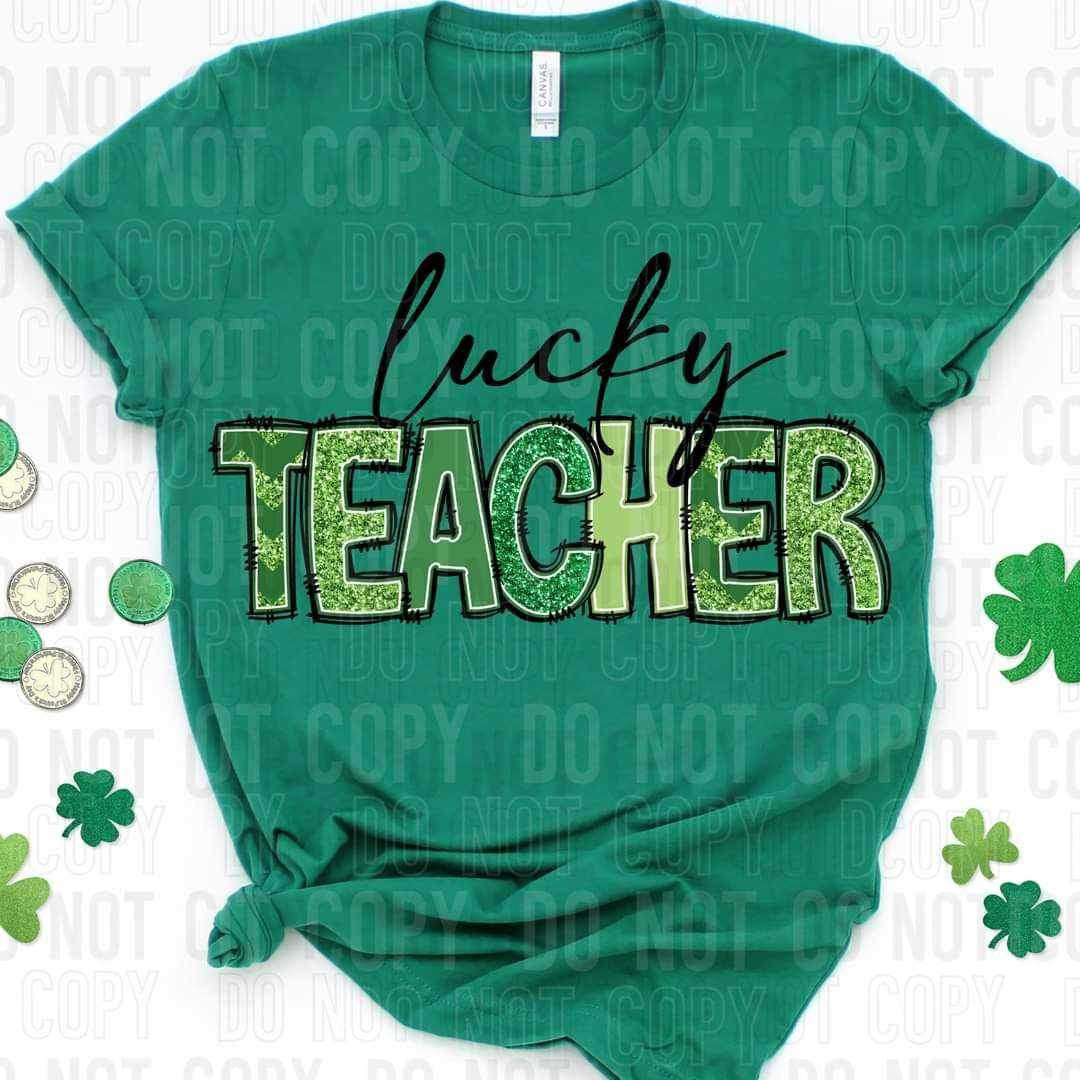 Lucky teacher green 21330 (SBB) DTF transfers