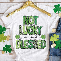 Not lucky just blessed (leopard L & S ) (SBB) 21323 DTF transfers