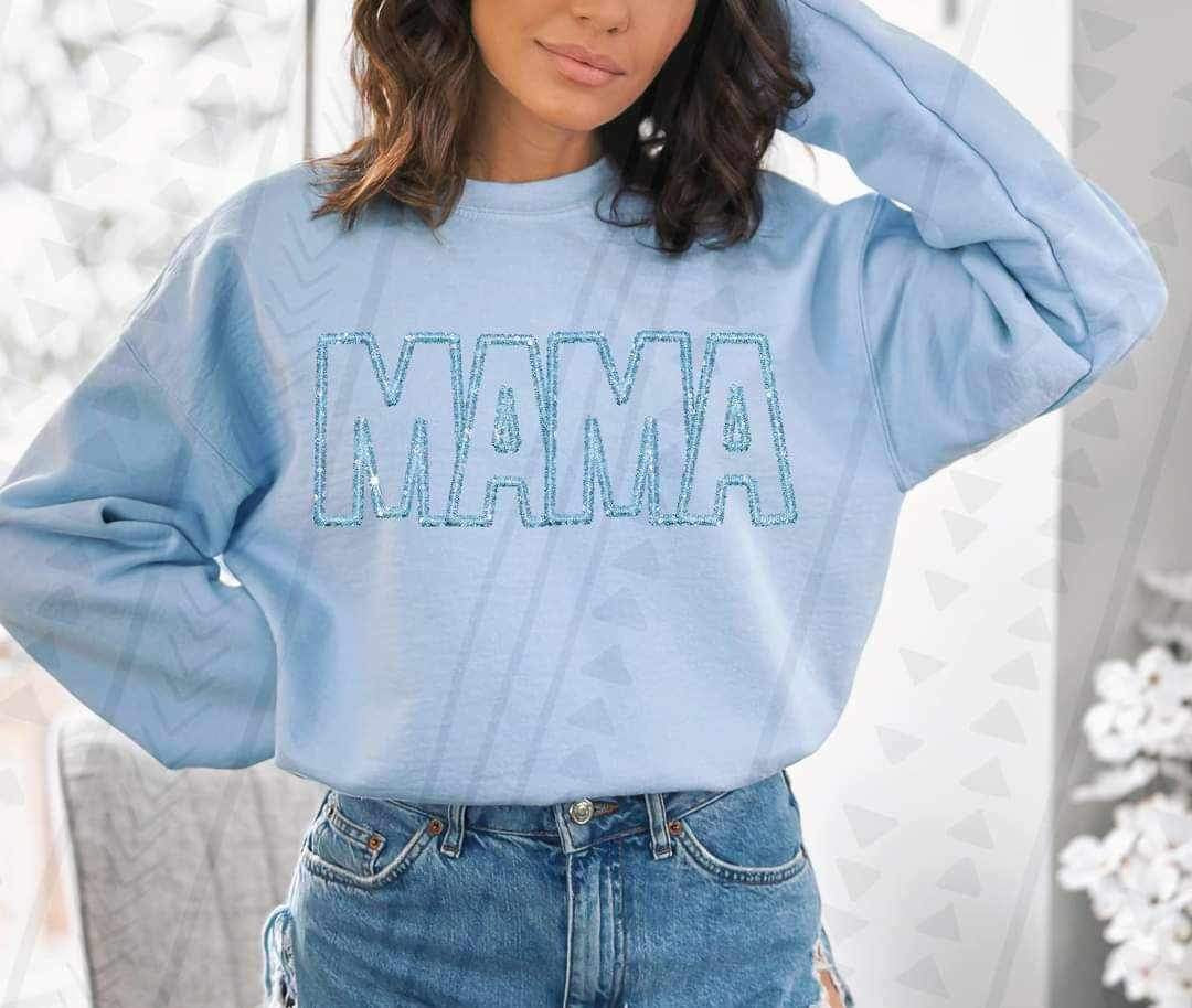 Mama blue embroidery 21362 DTF transfer