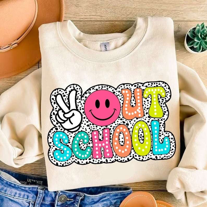 Peace out school 31775 DTF transfer