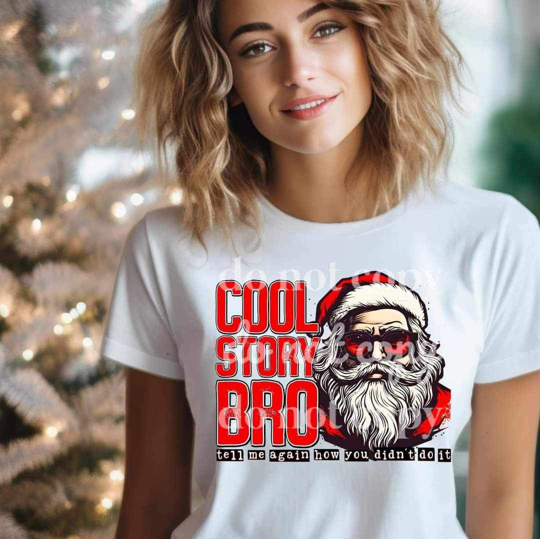 Cool story bro tell me again how you didnt do it santa 11326 DTF TRANSFER
